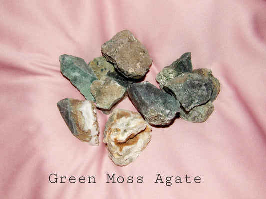 Raw Green Moss Agate