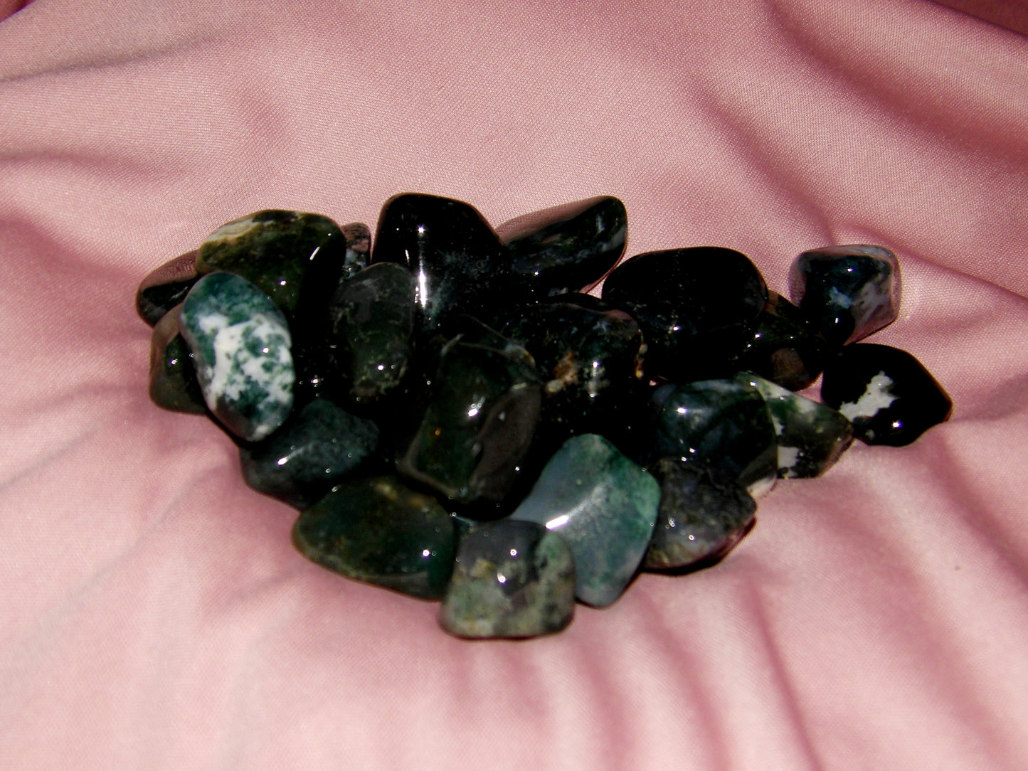 Tumbled Green Moss Agate