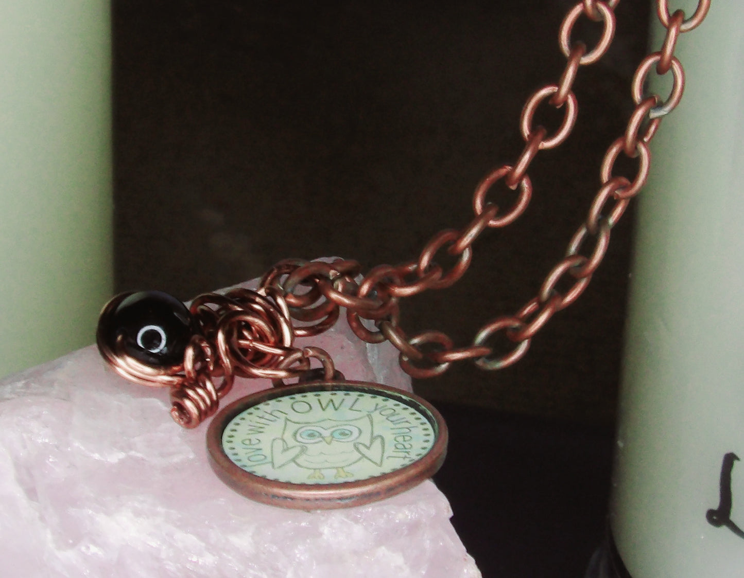 "Love with Owl" and Black Obsidian