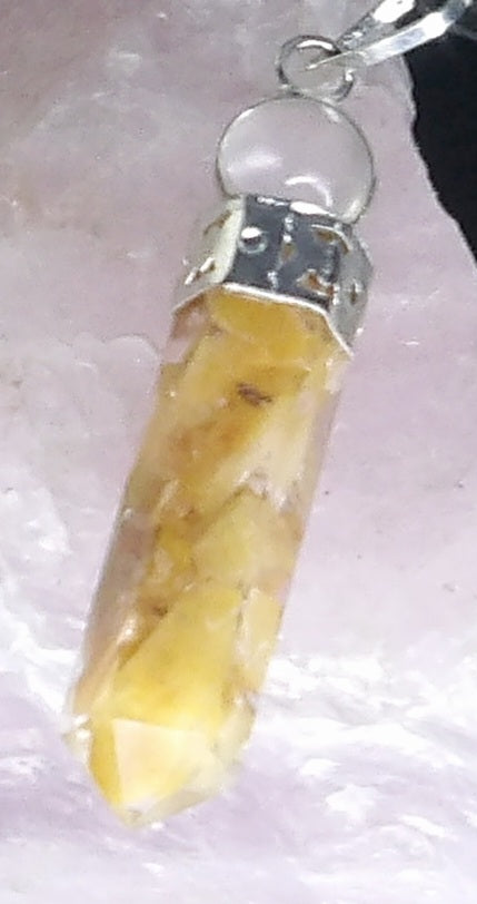 Resin Orange Calcite Necklace