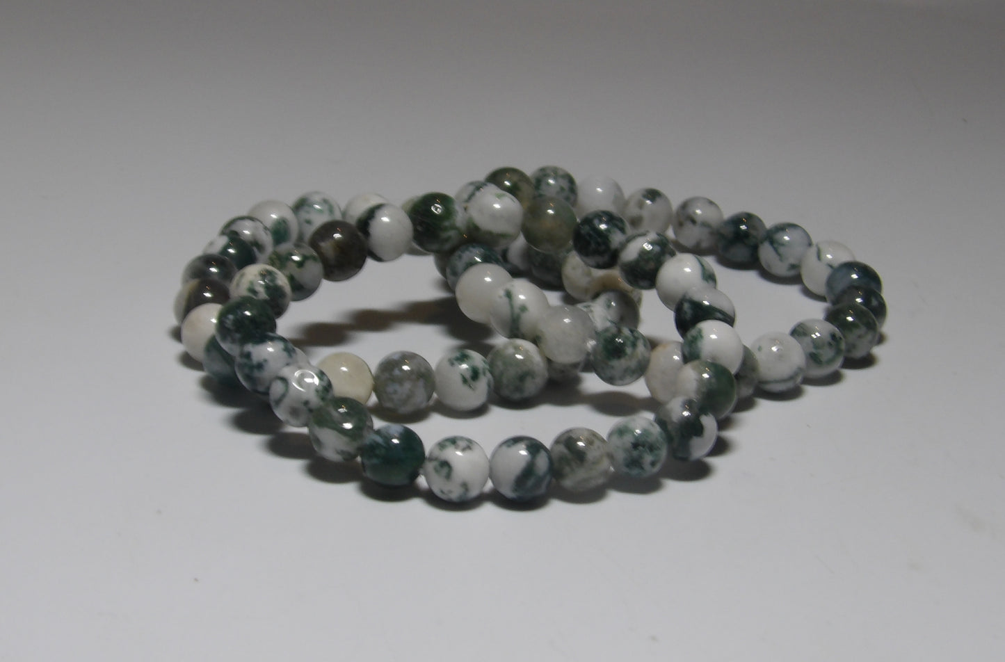 Green Moss Agate Bracelet (8 mm beads)