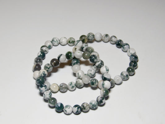 Green Moss Agate Bracelet (8 mm beads)