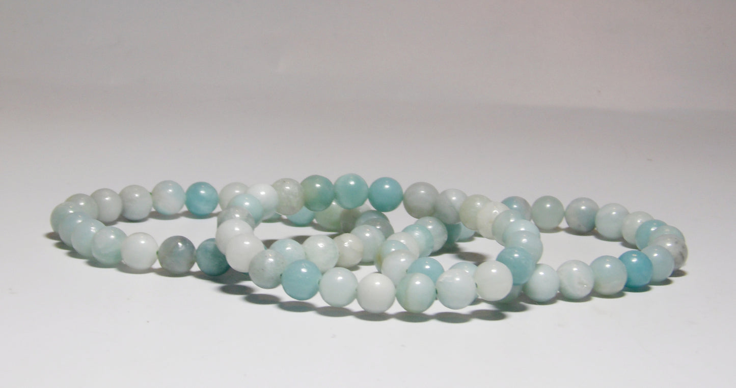 Blue Amazonite Bracelet (8 mm beads)