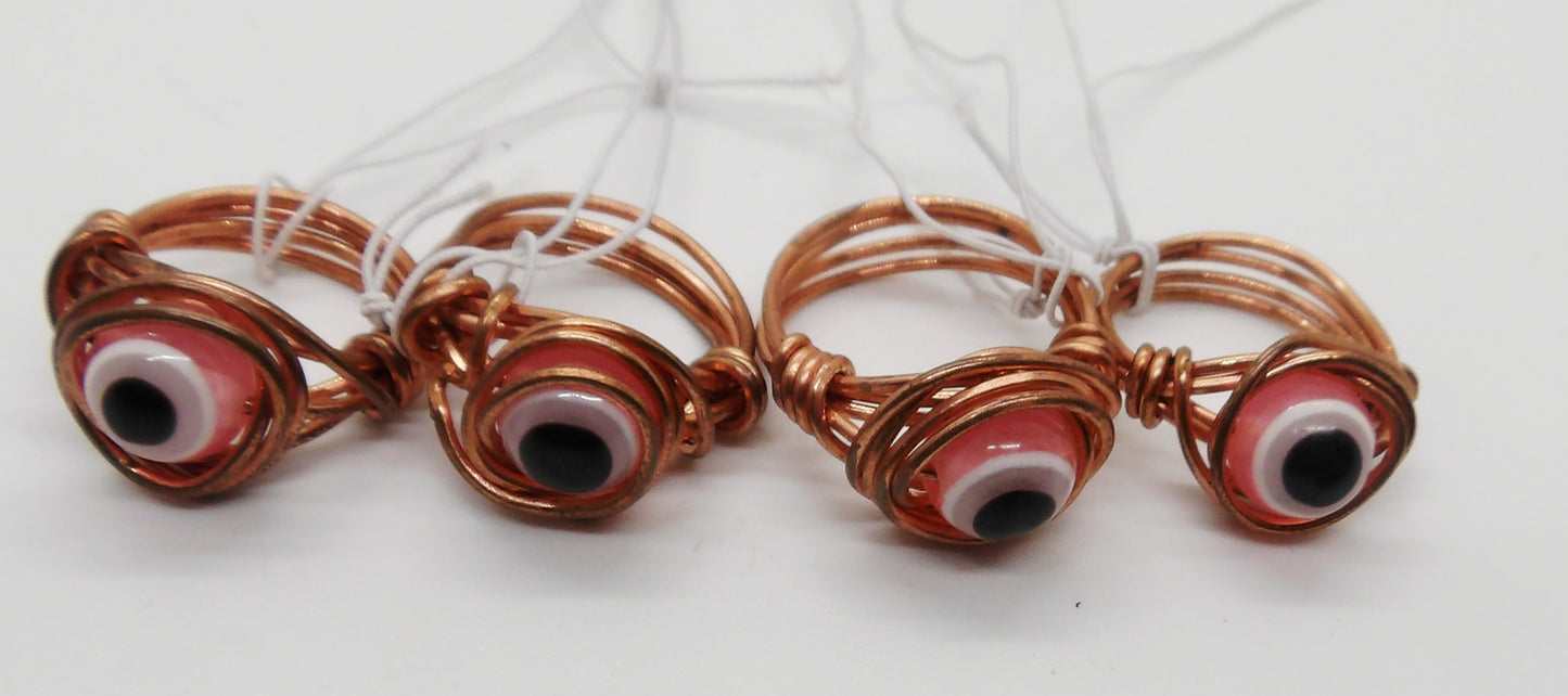 Pink Evil Eye Ring