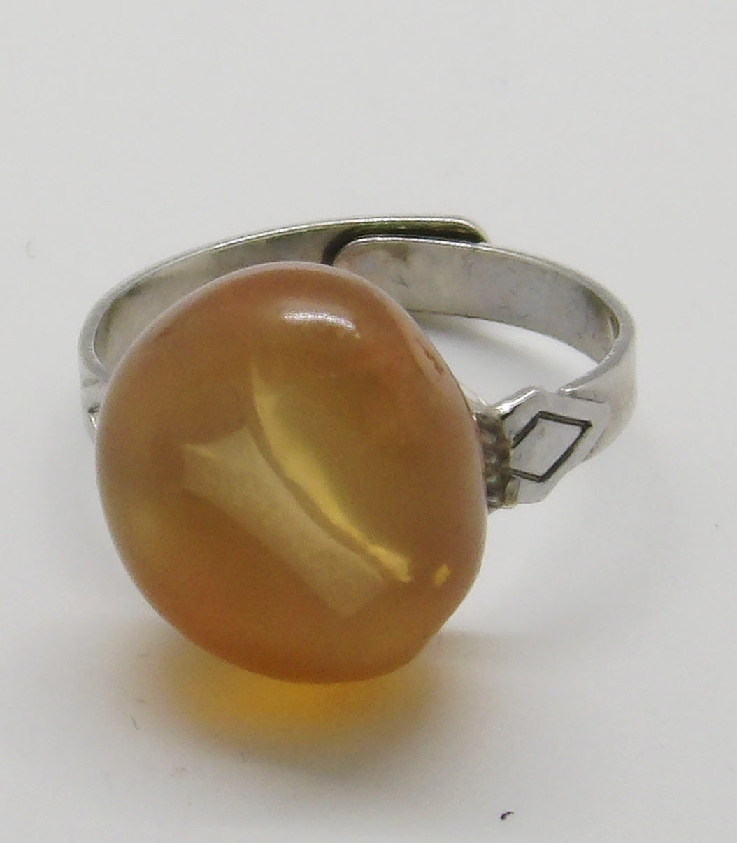 Honey Calcite Adjustable Ring