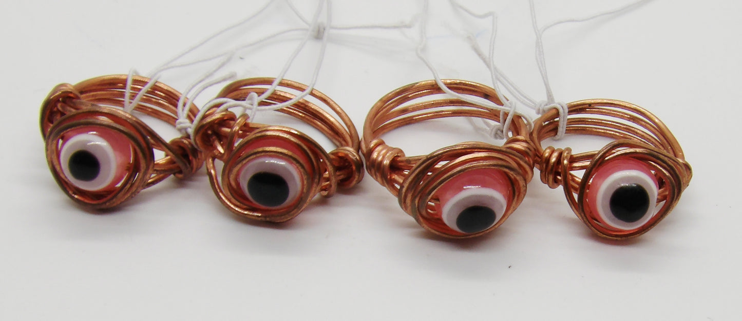 Pink Evil Eye Ring