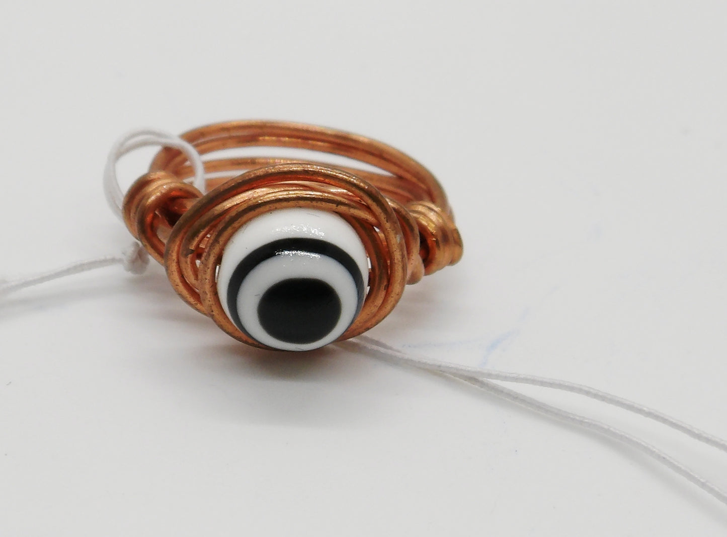 White Evil Eye Ring