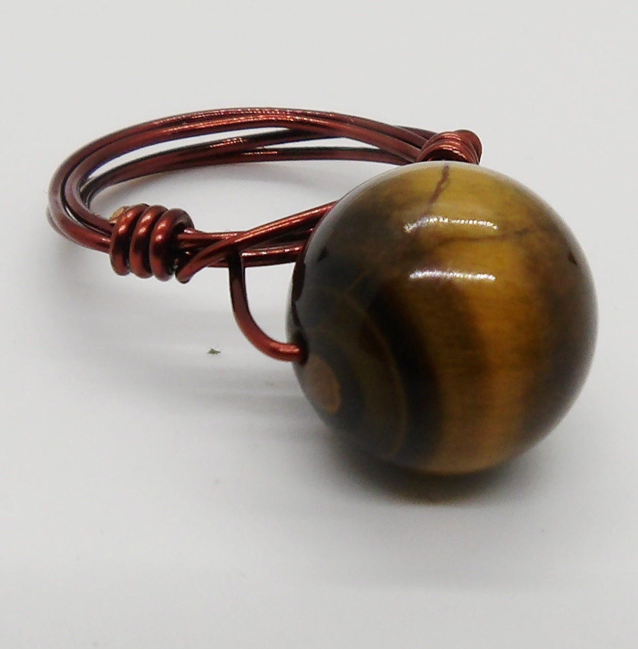 Tigers Eye Spinning Bead Ring