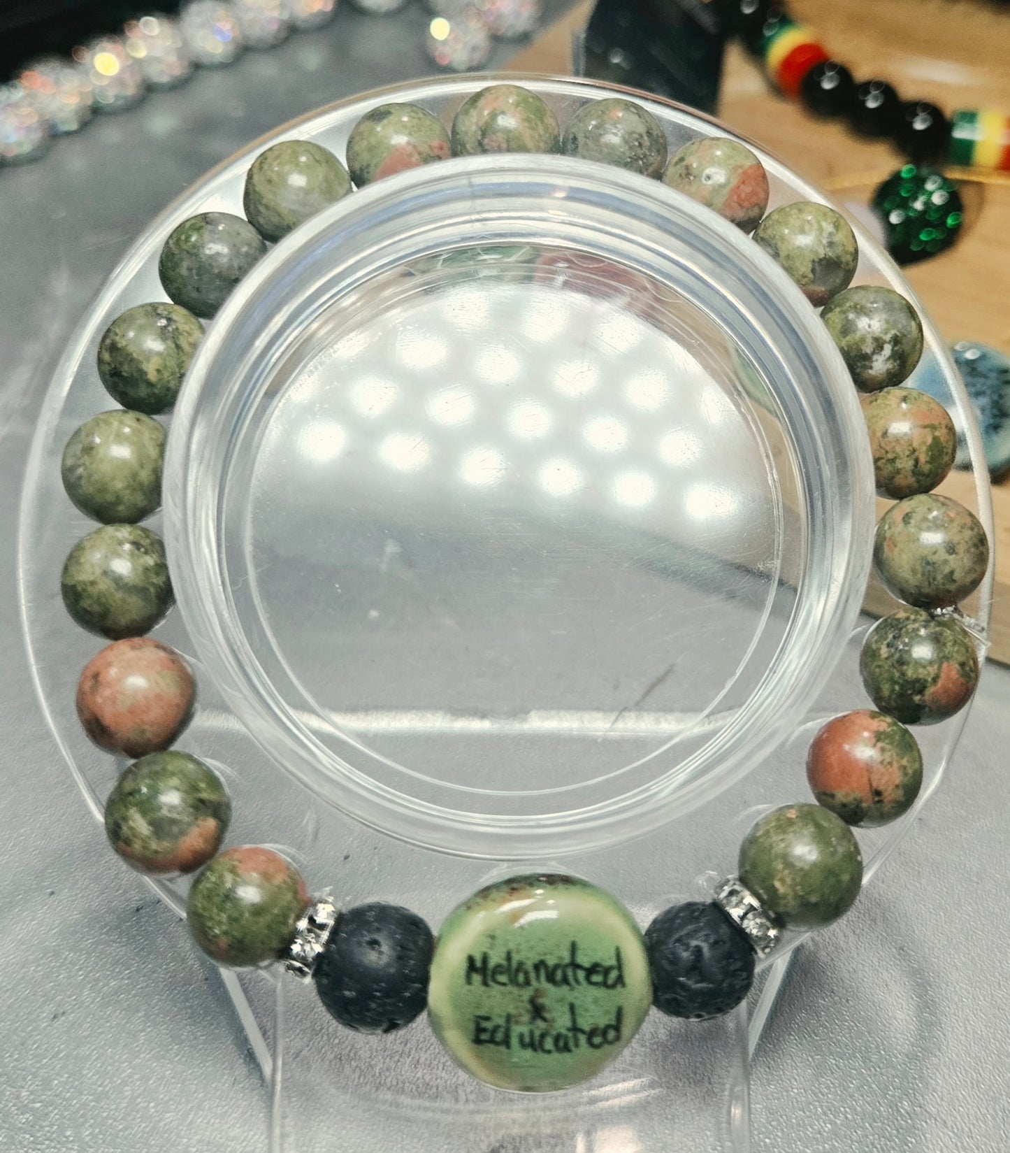 Unakite "melanated & Educated" Bracelet