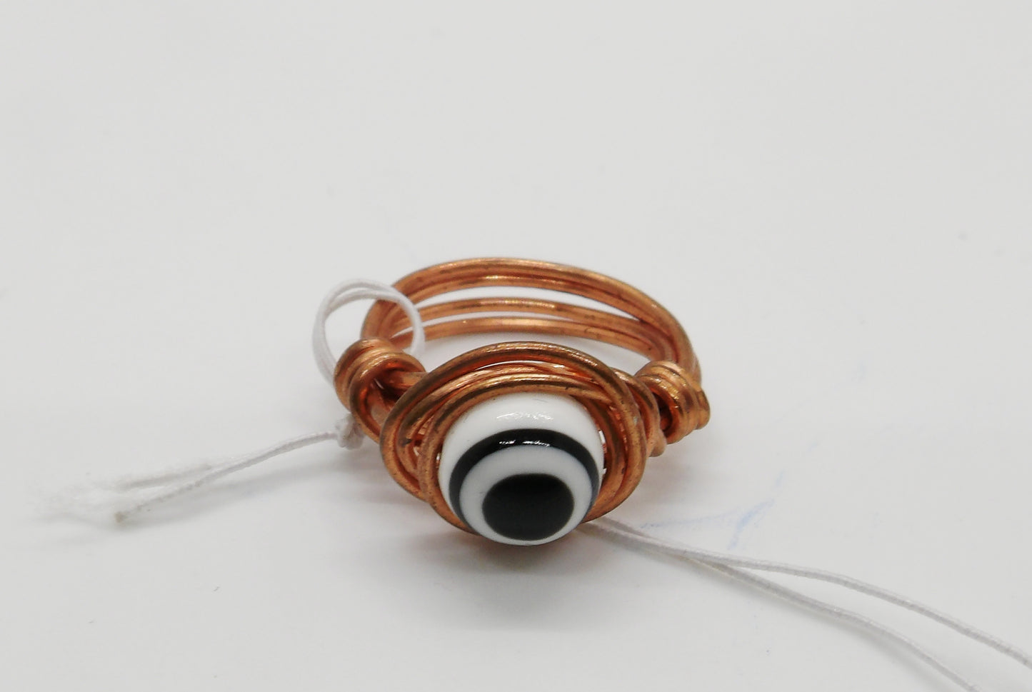 White Evil Eye Ring