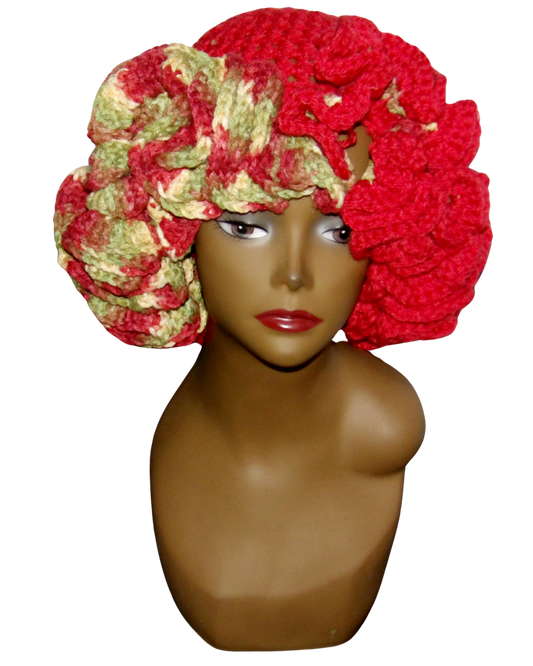 Two Toned Ruffle Cloche