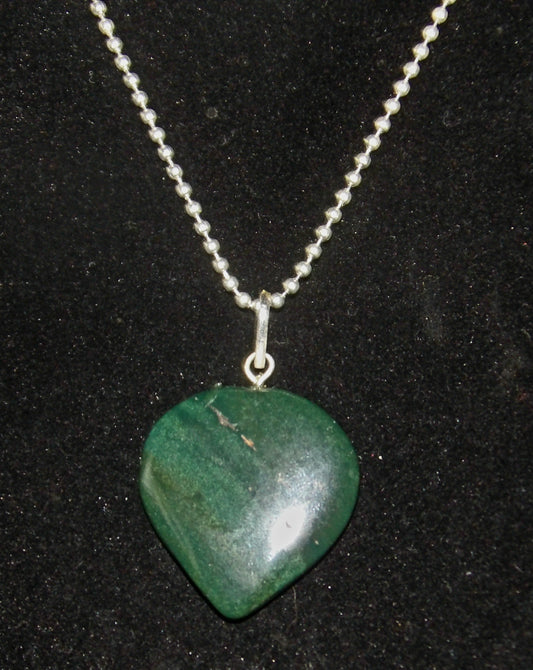 Green Jasper Heart Necklace