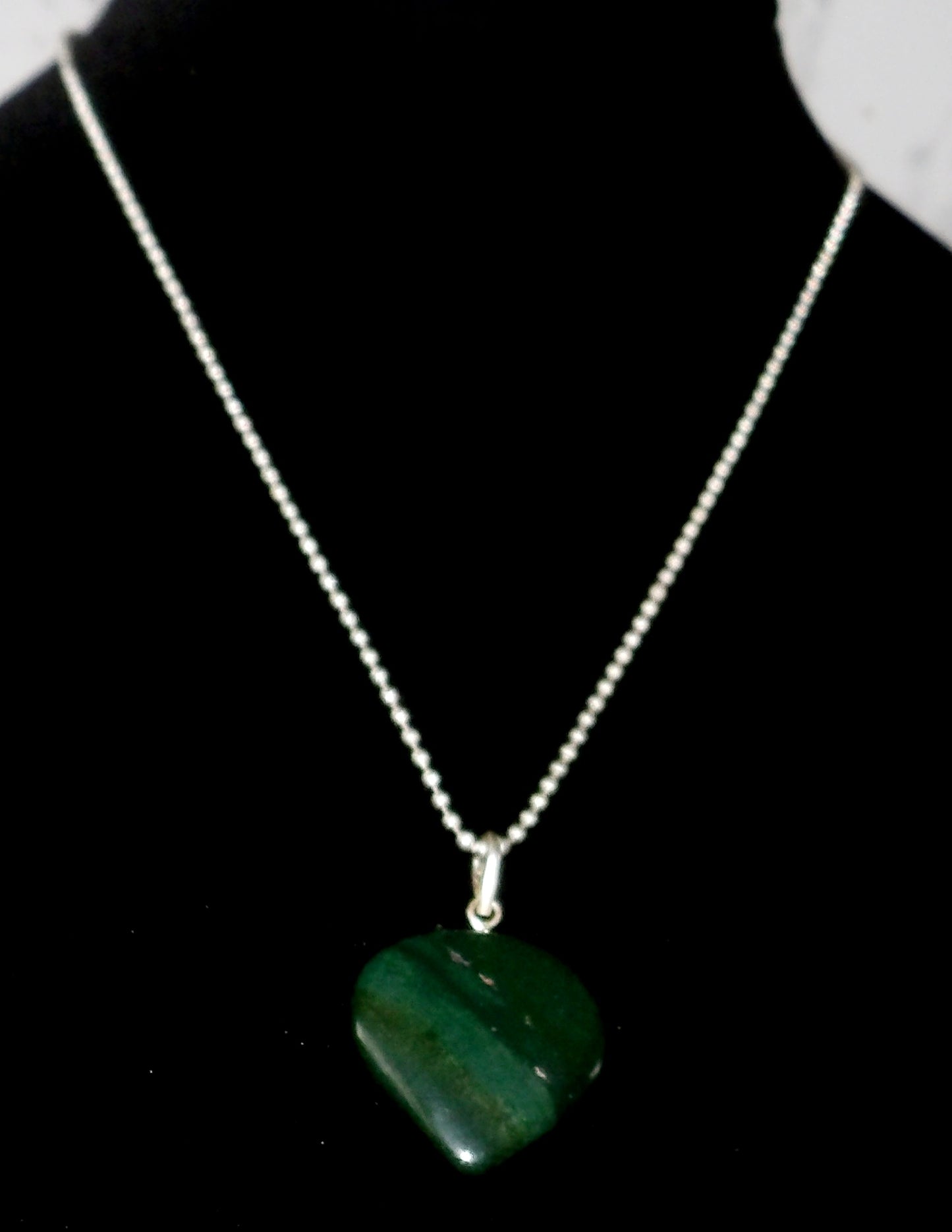 Green Jasper Heart Necklace