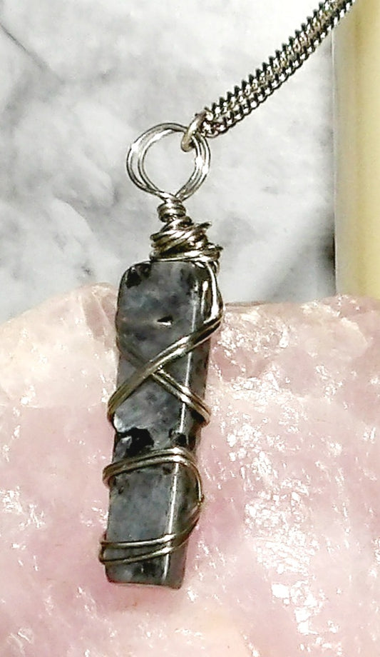 Wire Wrapped Labradorite Pendant Necklace