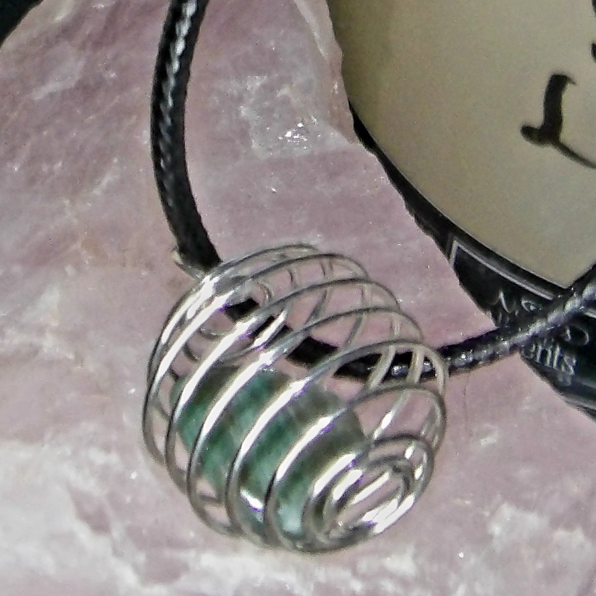 Caged Carribean Calcite Necklace