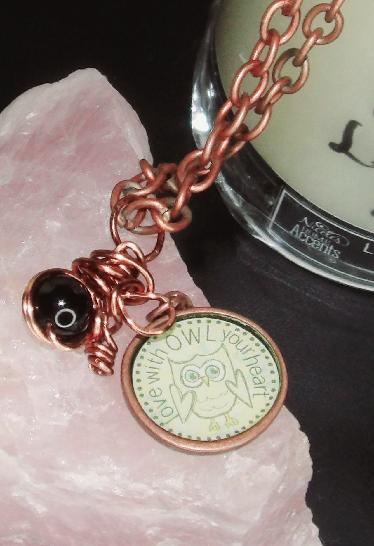 "Love with Owl" and Black Obsidian