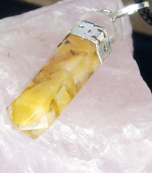 Resin Orange Calcite Necklace