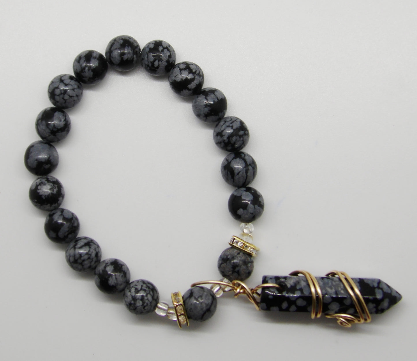 Snowflake Obsidian Bracelet with Point