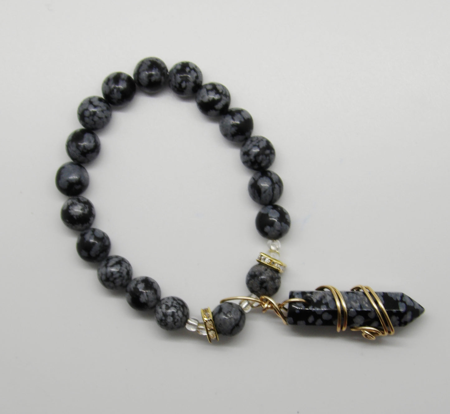 Snowflake Obsidian Bracelet with Point