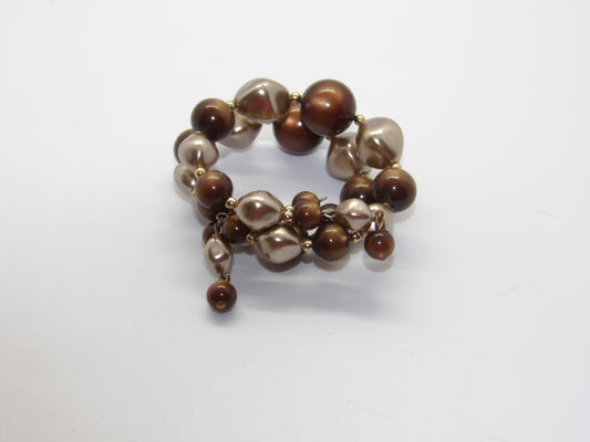 Brown and Bronze Wrap/Stacker Bracelet