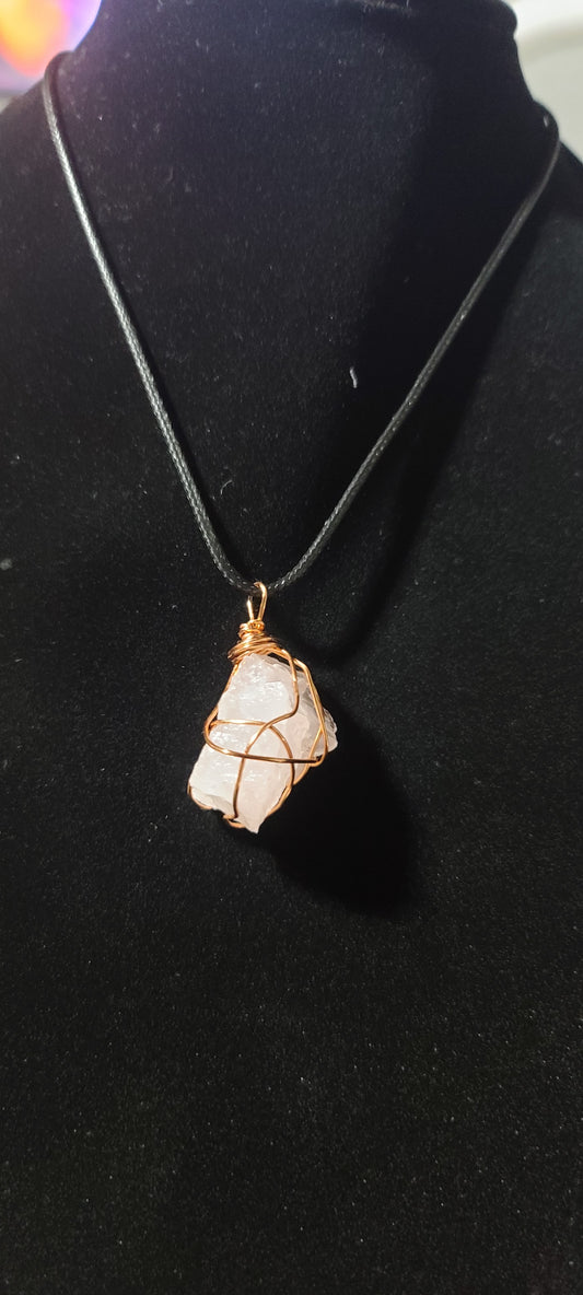 Wire Wrapped Rose Quartz