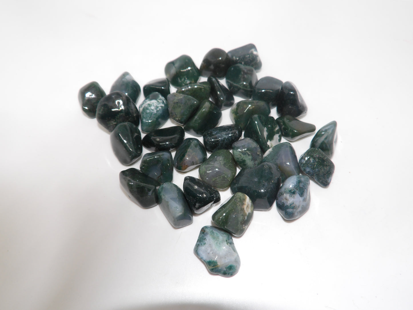 Tumbled Green Moss Agate