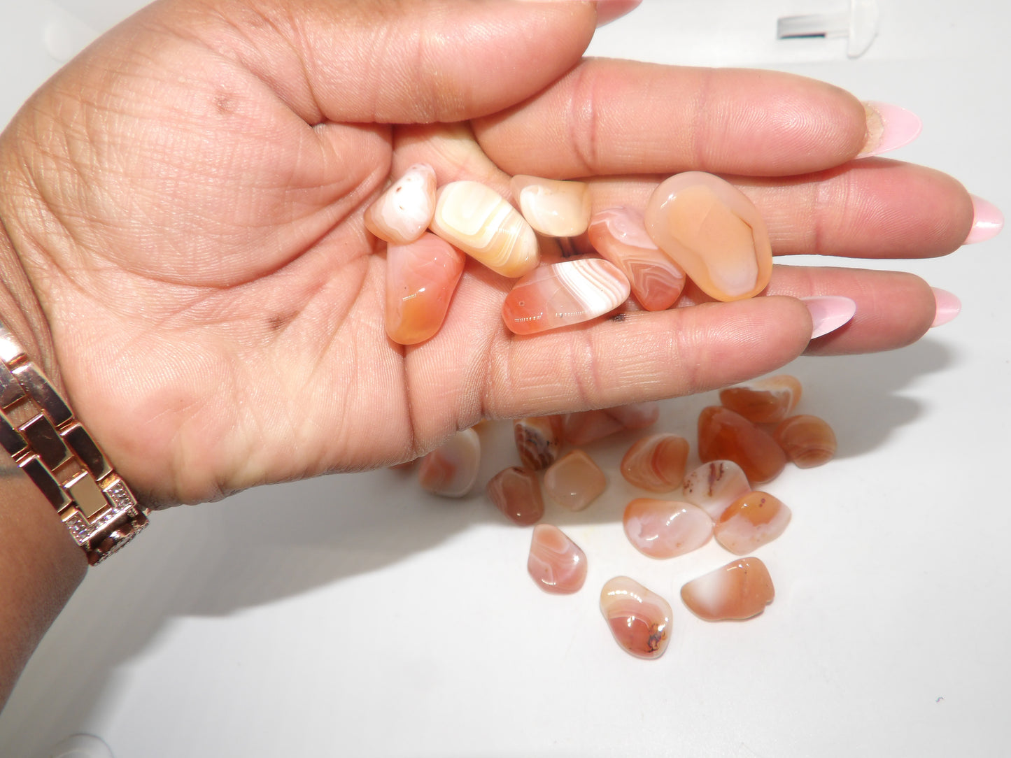 Tumbled Lt Pink Carnelian