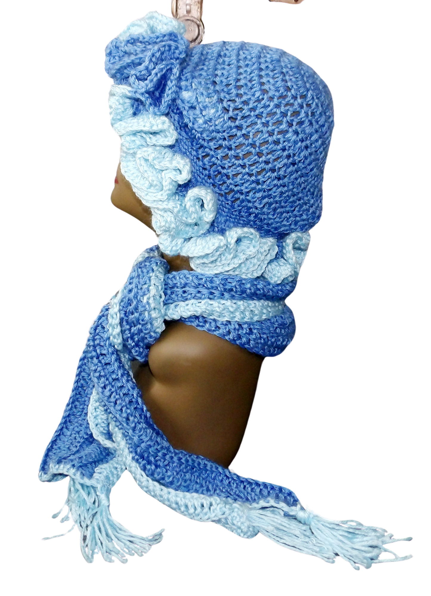 Ruffle Hat with Matching Scarf