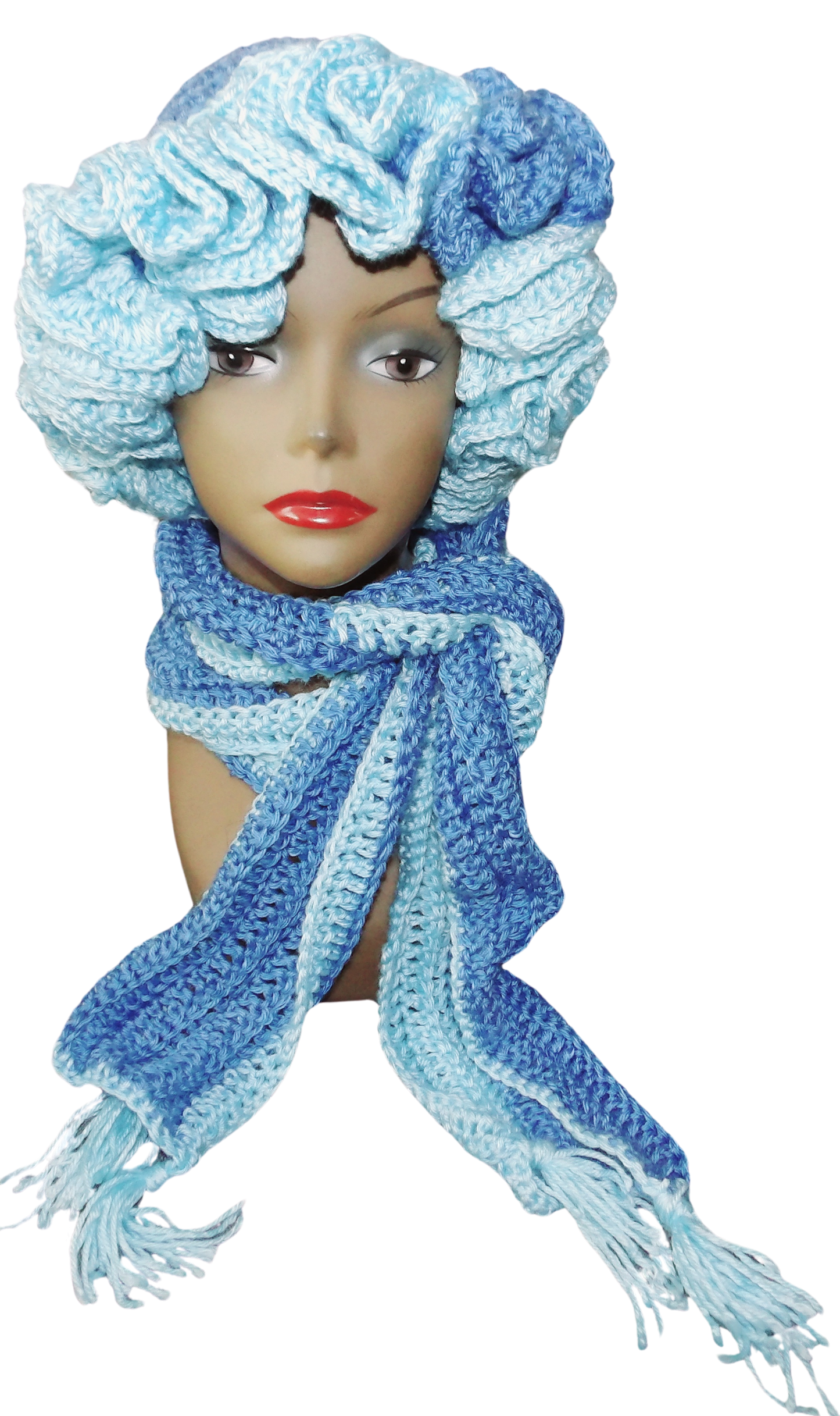 Ruffle Hat with Matching Scarf