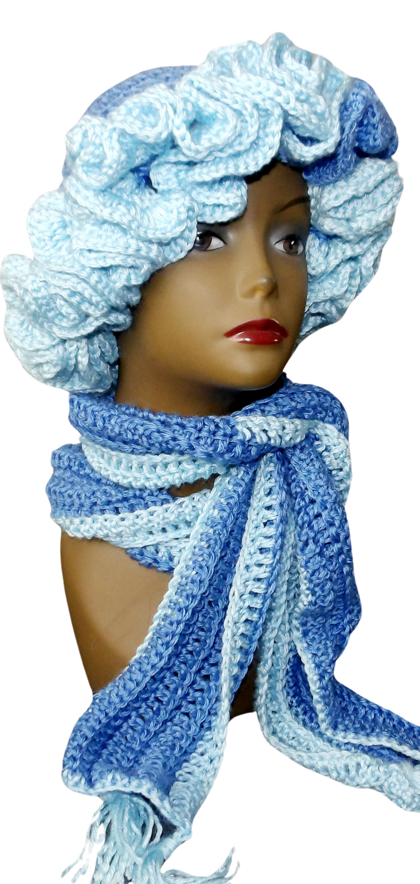 Ruffle Hat with Matching Scarf