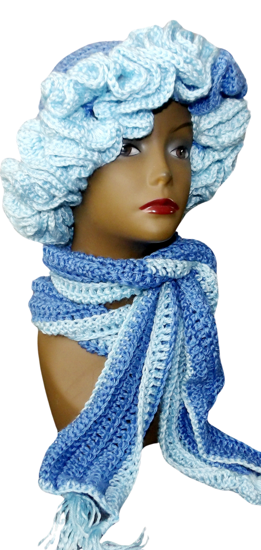 Ruffle Hat with Matching Scarf