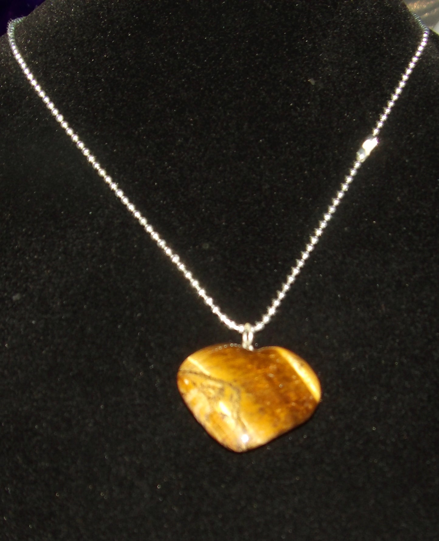 Tigers Eye Heart Necklace