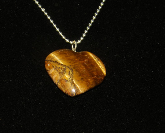 Tigers Eye Heart Necklace