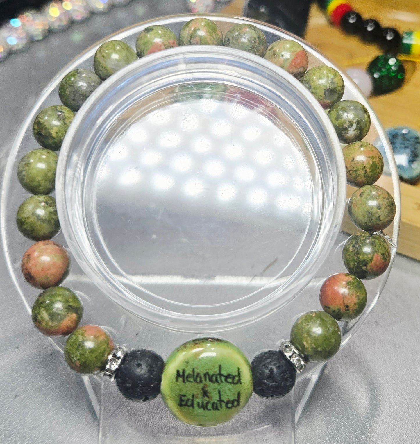 Unakite "melanated & Educated" Bracelet