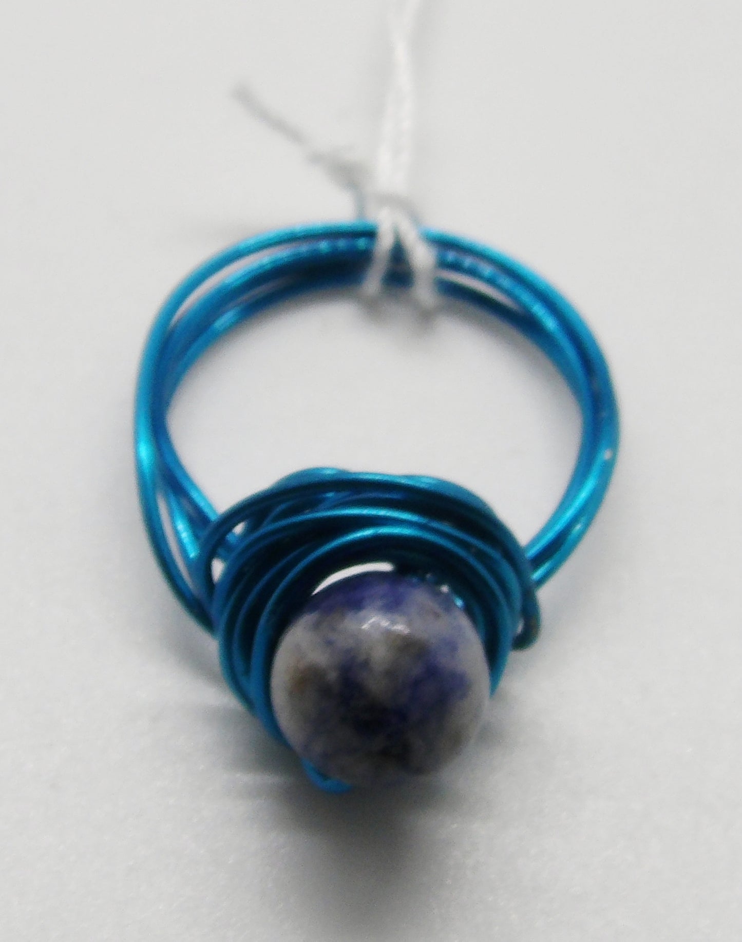 Blue Wire Wrapped Ring