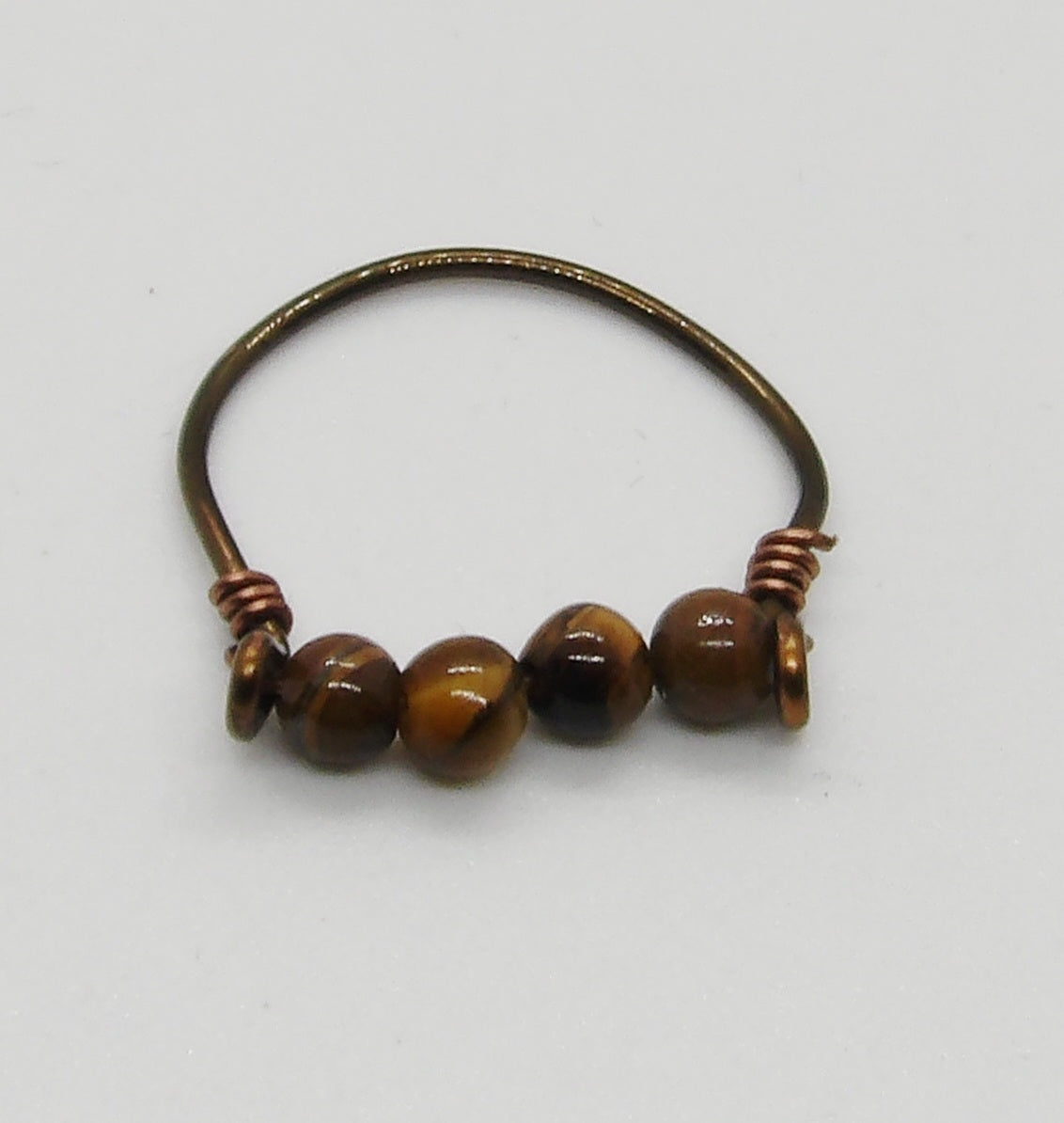 Tigers Eye Spinning Beads Ring Size 7