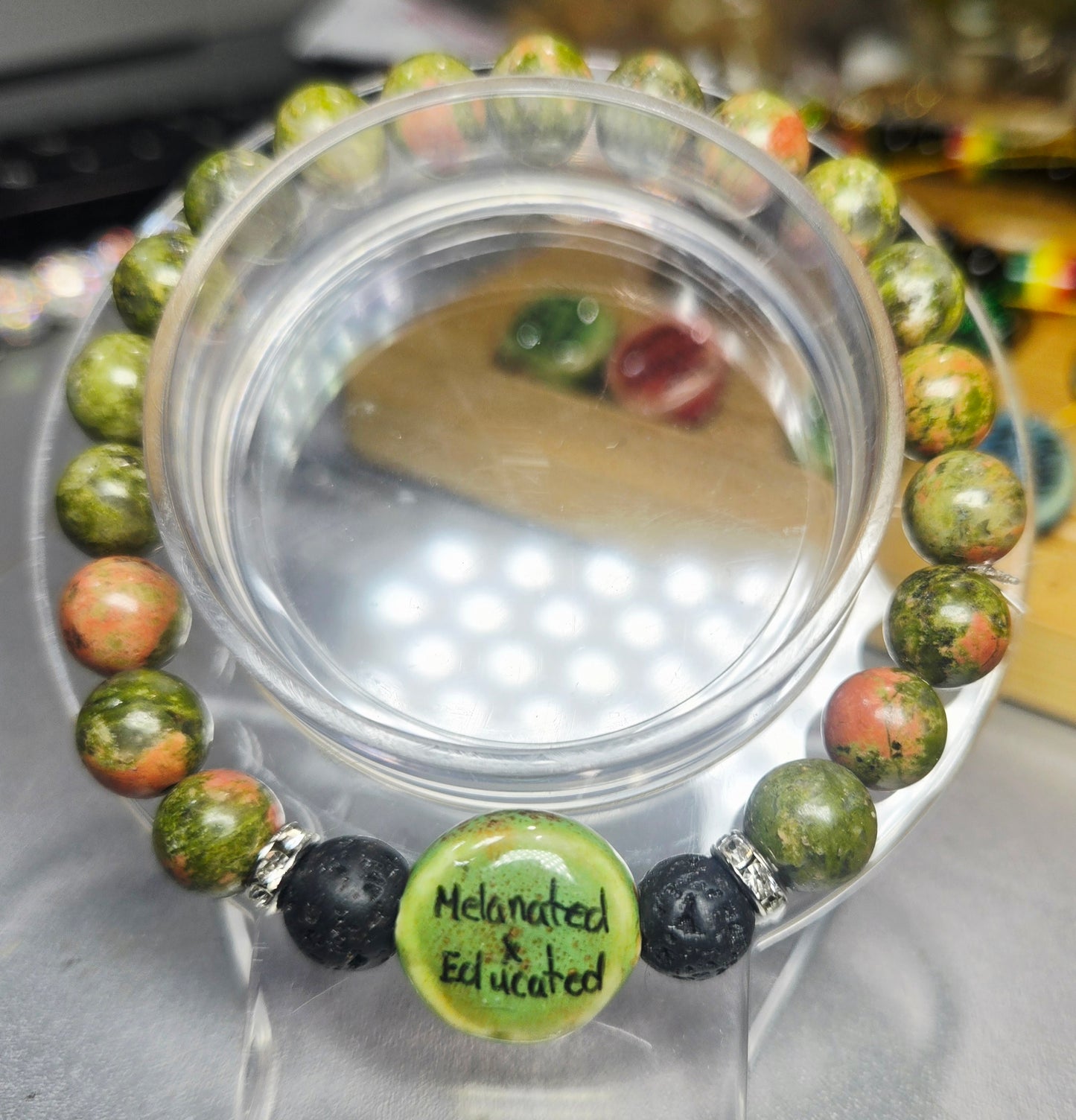 Unakite "melanated & Educated" Bracelet