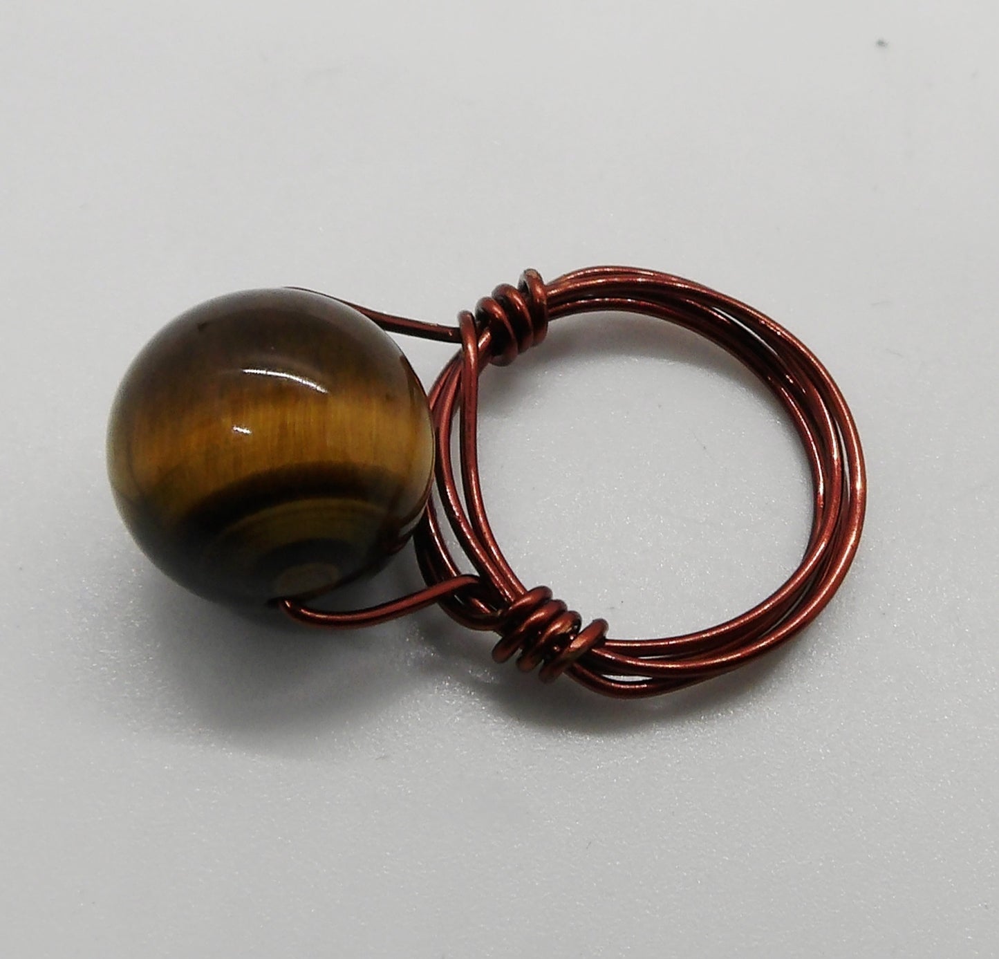 Tigers Eye Spinning Bead Ring