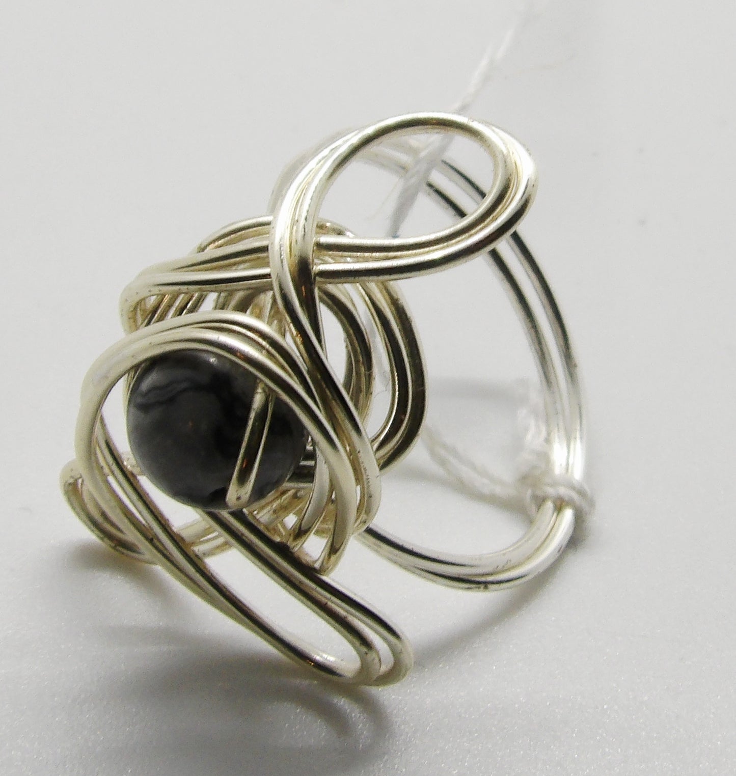 Picasso Jasper Wire Wrapped Ring Size 11