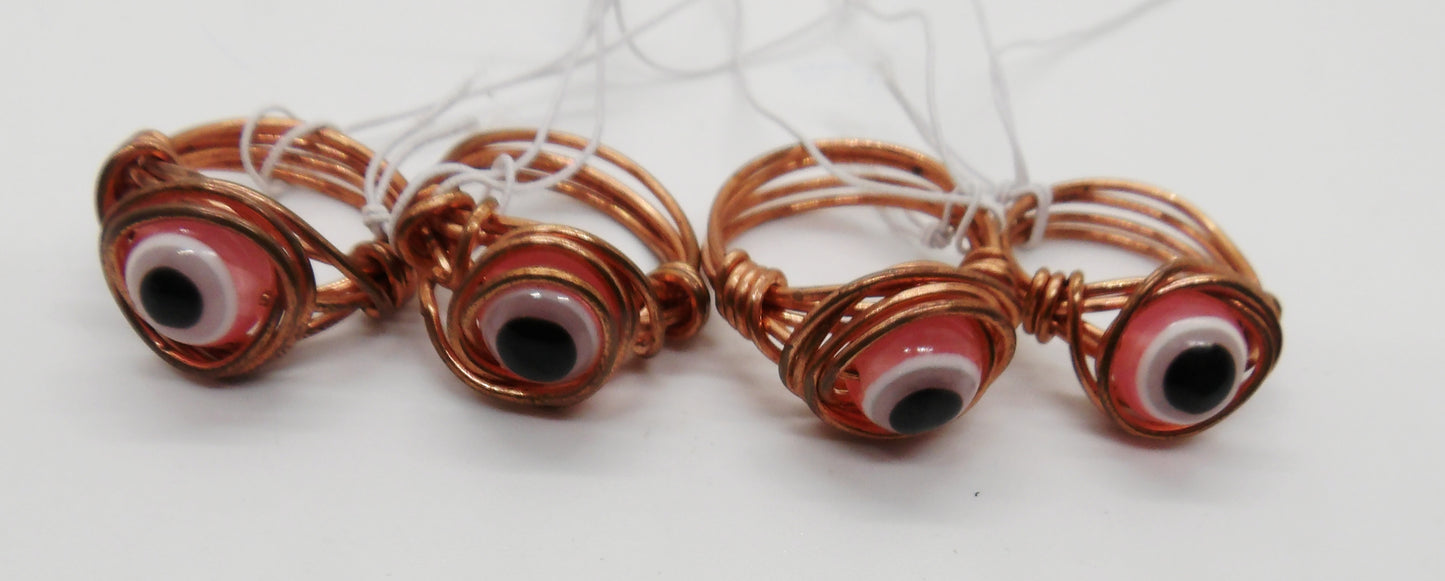 Pink Evil Eye Ring