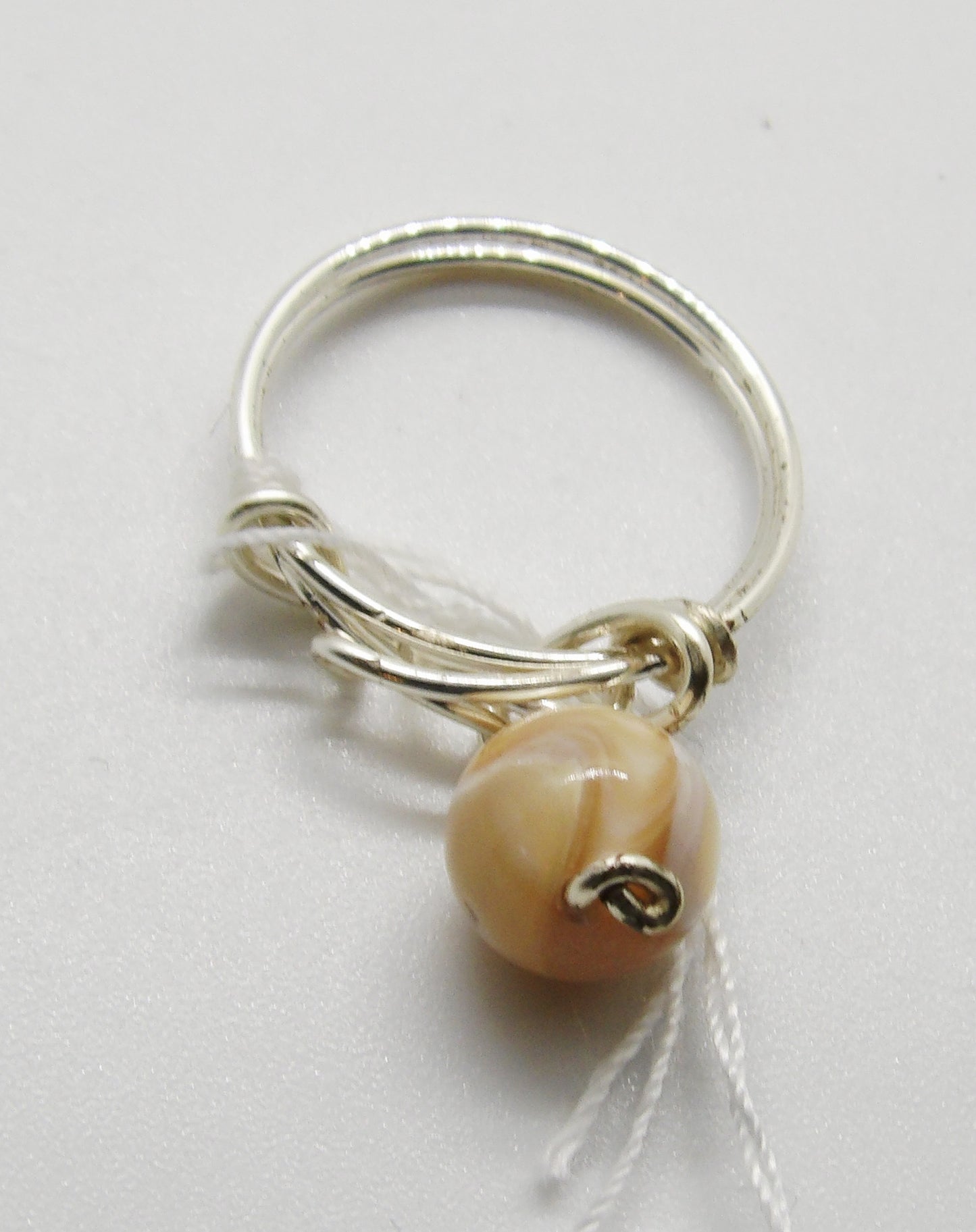 Mother of Pearl Dangle Ring Size 8