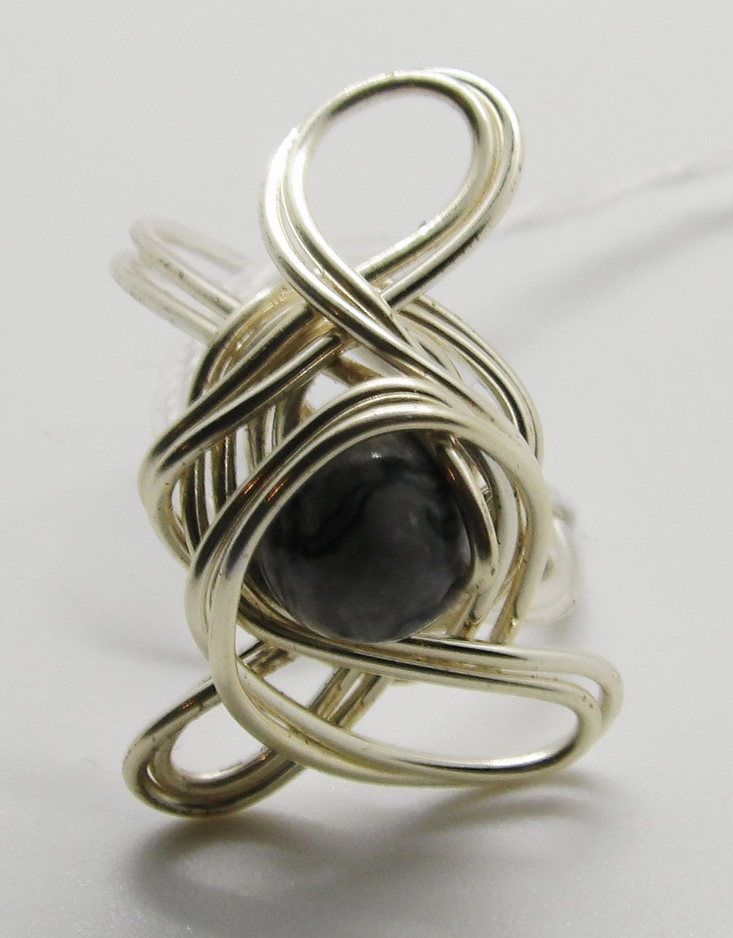 Picasso Jasper Wire Wrapped Ring Size 11