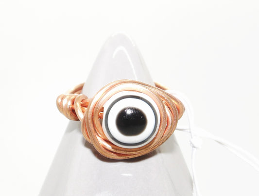 White Evil Eye Ring