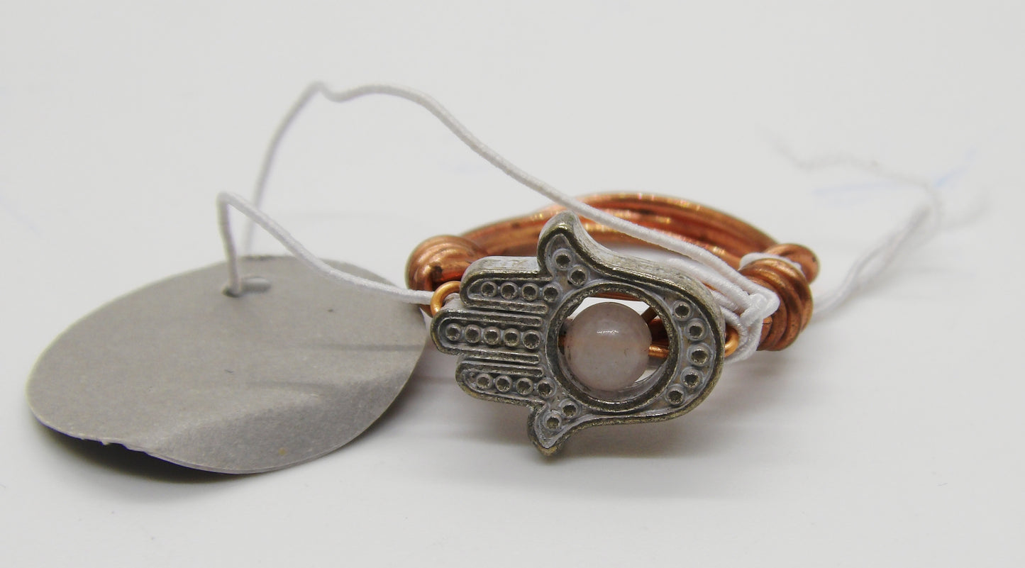 Hand of Hamsa with Rose Quartz