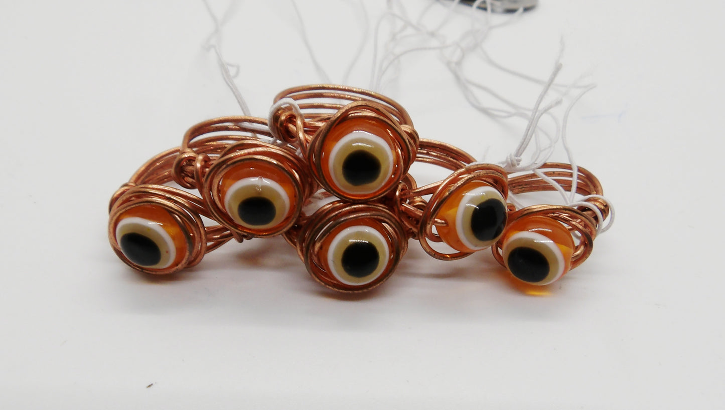 Orange Evil Eye Ring