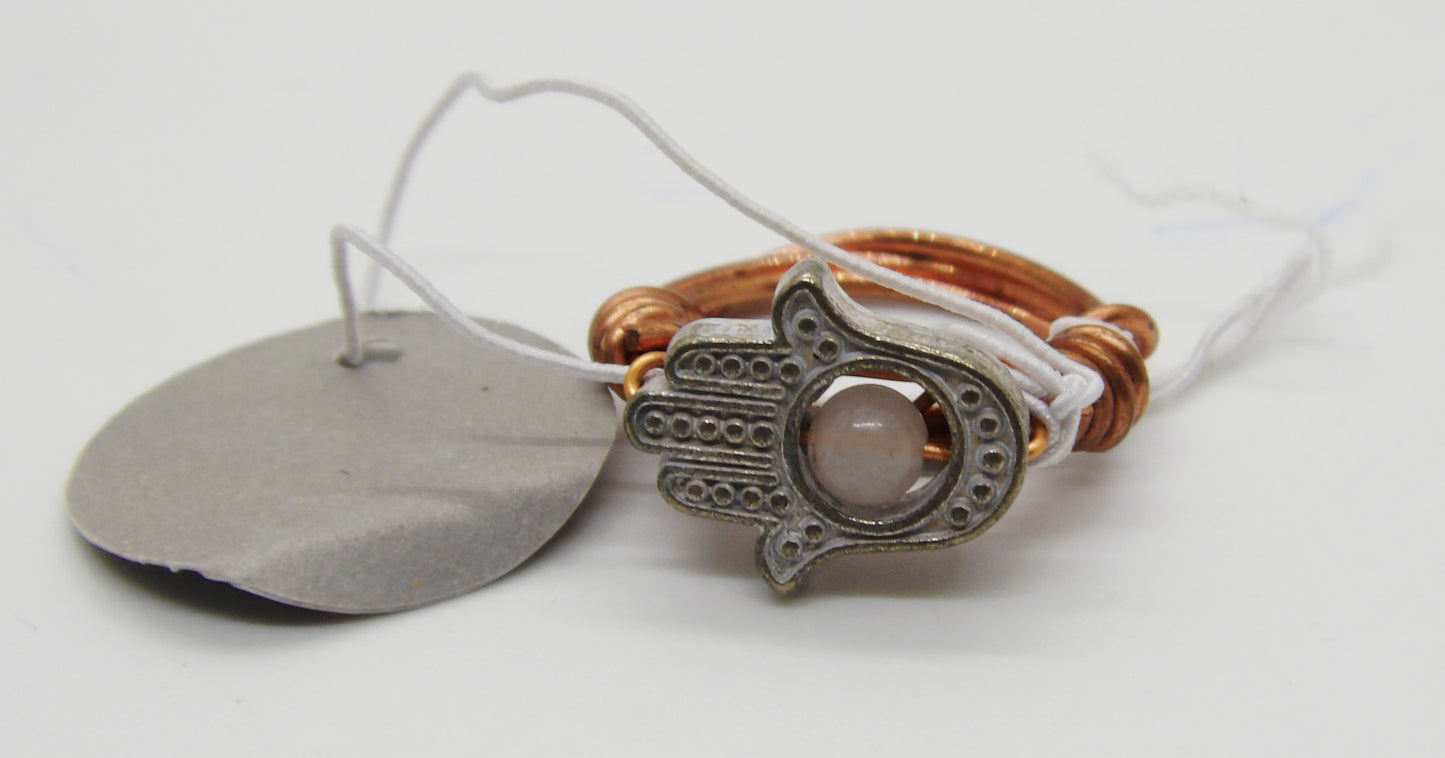 Hand of Hamsa with Rose Quartz