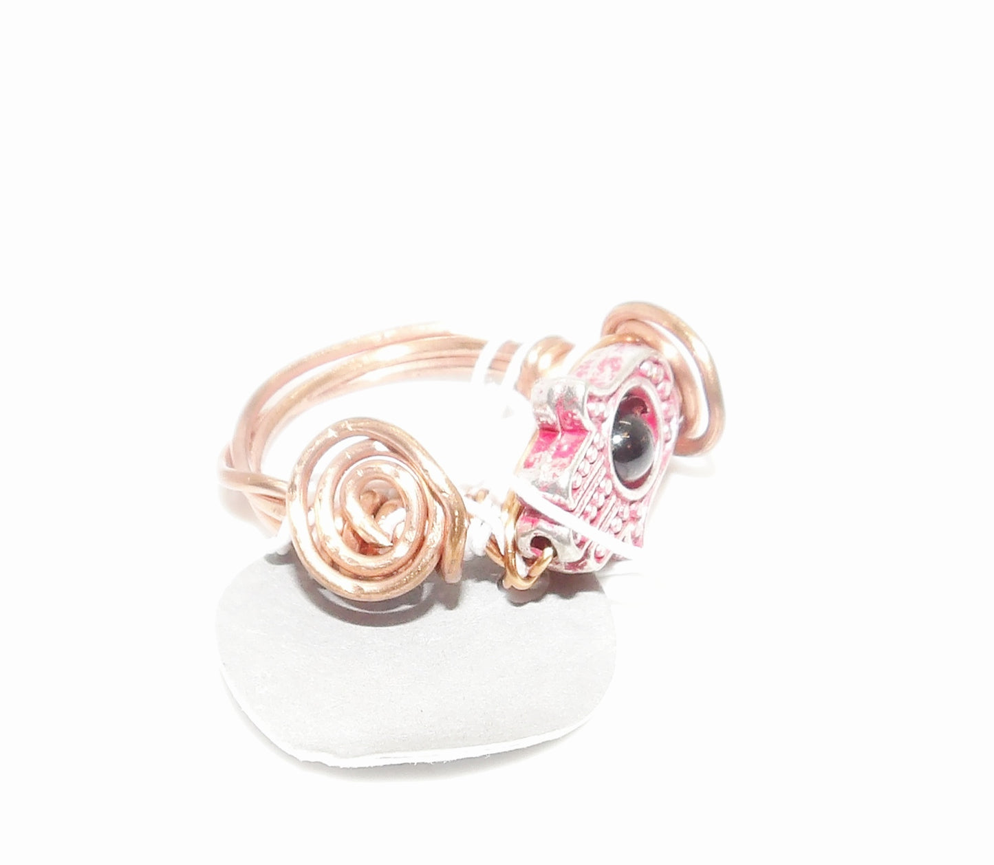 Hand of Hamsa with Tigers Eye (Pink)Size 6