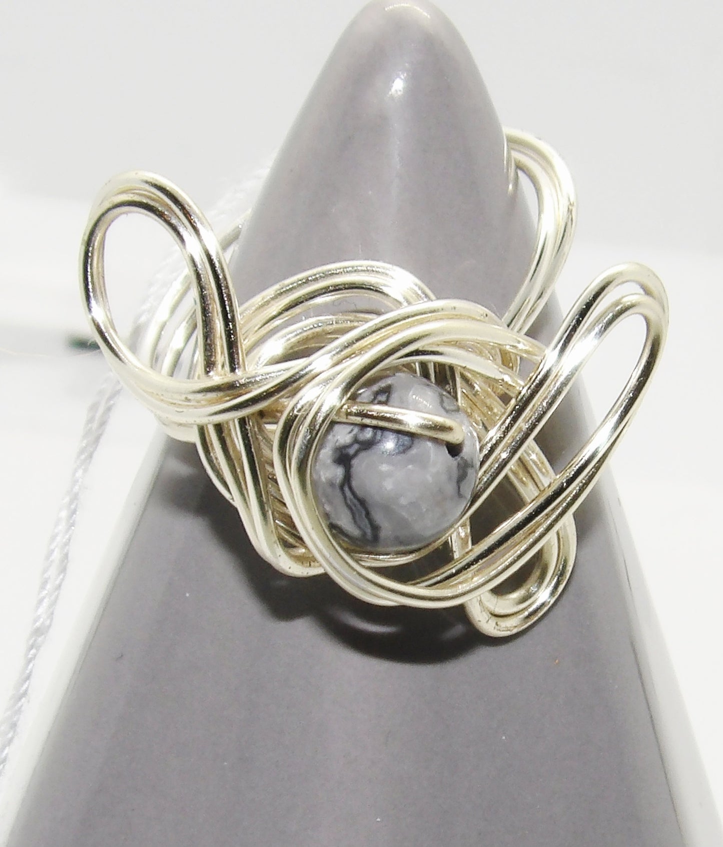 Picasso Jasper Wire Wrapped Ring Size 11