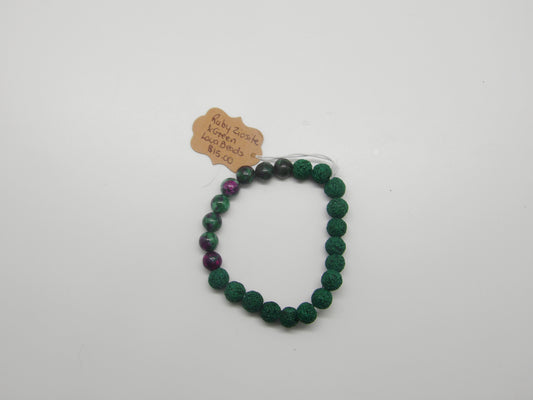 Ruby Ziosite with Lava Beads