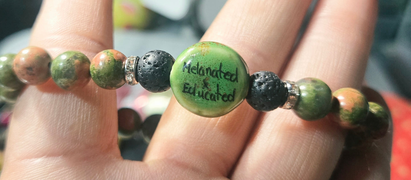 Unakite "melanated & Educated" Bracelet